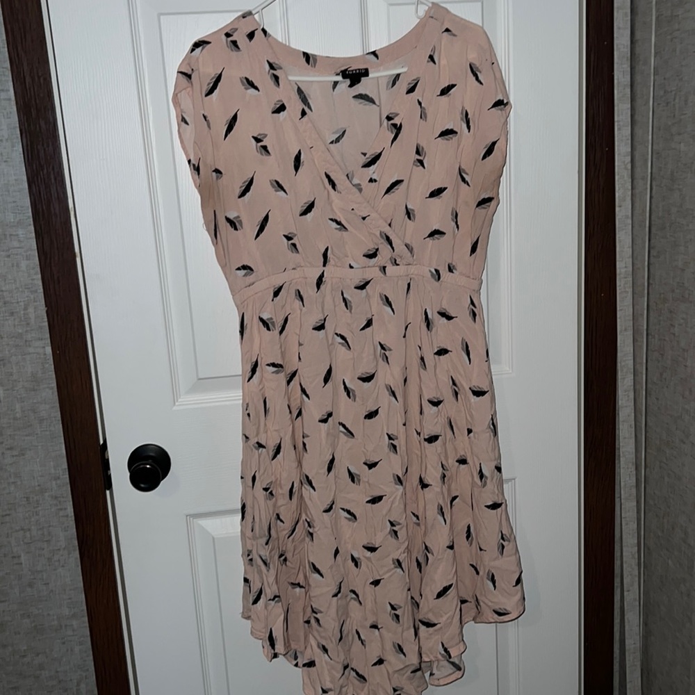 Pink Torrid Dress feather pattern